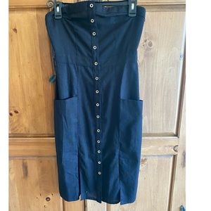 Hem & Thread strapless button down dress